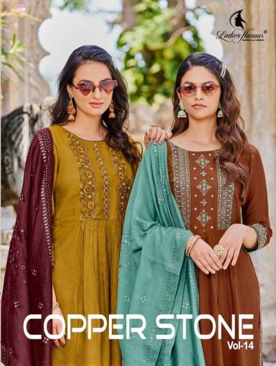 Copper Stone Vol 14 By Ladies Flavour Designer Ready To Wear Salwar Kameez Collection